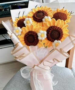 Hoa Hướng Dương Len || Bó Hướng Dương Bằng Len 3 bó hoa hướng dương len