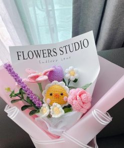 Hoa Lavender Len || Bó Hoa Lavender Bằng Len Gà Bông 4 bo hoa lavender bang len