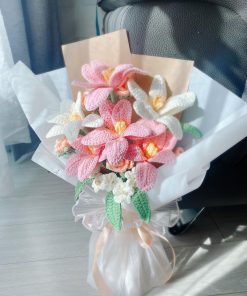 Hoa Ly Len || Bó Ly Bằng Len Handmade 3 Bó hoa ly len