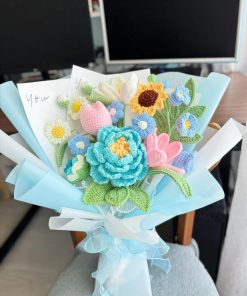 Hoa Mẫu Đơn Len || Bó Hoa Mẫu Đơn Móc Len Handmade 3 Bó hoa mẫu đơn len