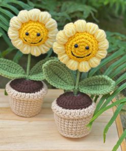 Chậu Hoa Len Hướng Dương Mini Handmade 8 Hoa hướng dương mang nhiều ý nghĩa đặc sắc