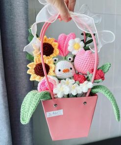Giỏ hoa len || Giỏ Hoa Bằng Len Handmade 4 giỏ hoa bằng len