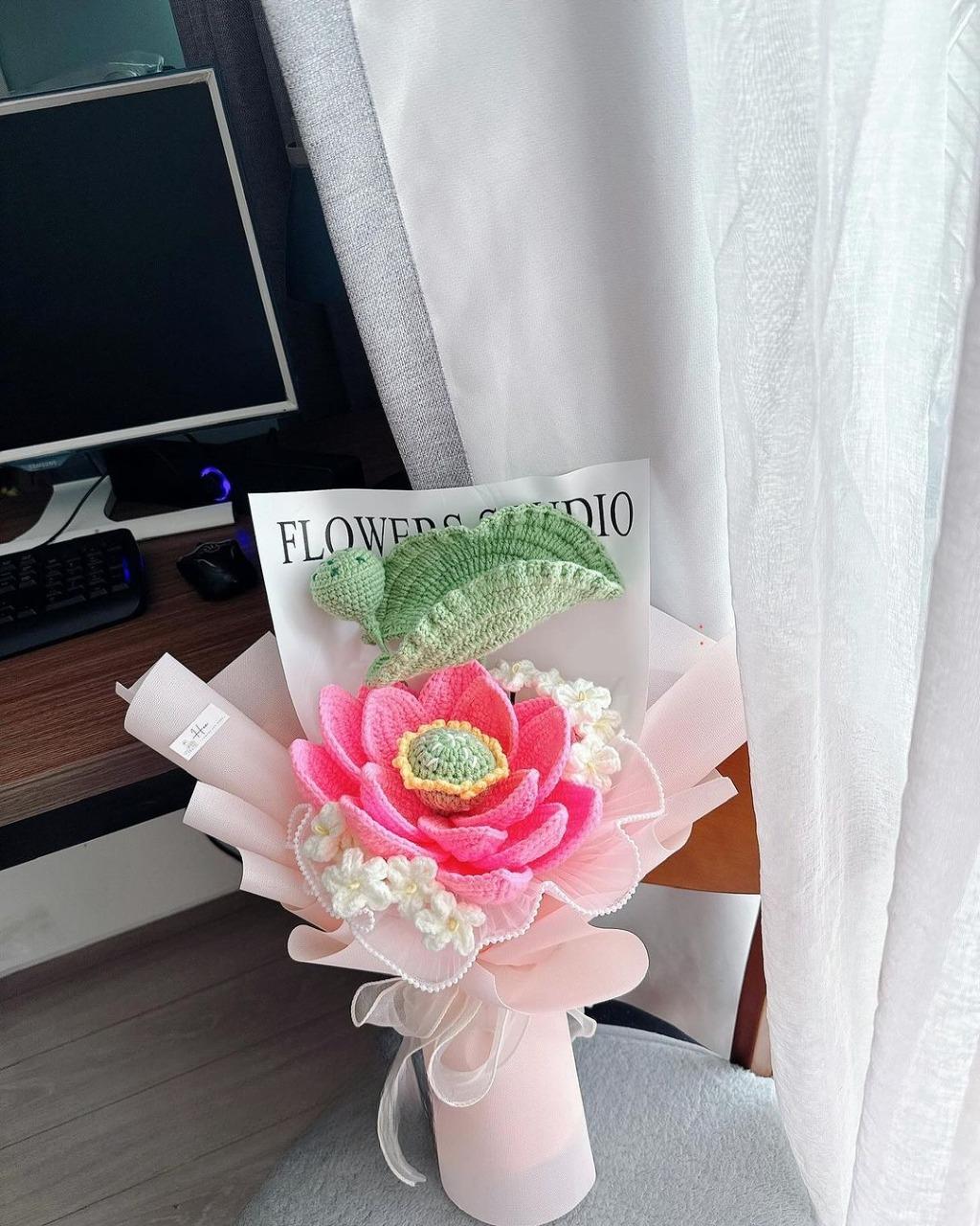 hoa sen bằng len hoa sen bằng len