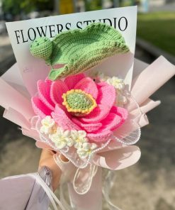 Hoa Sen Len || Bó Hoa Sen Bằng Len Handmade 5 Bó hoa sen len