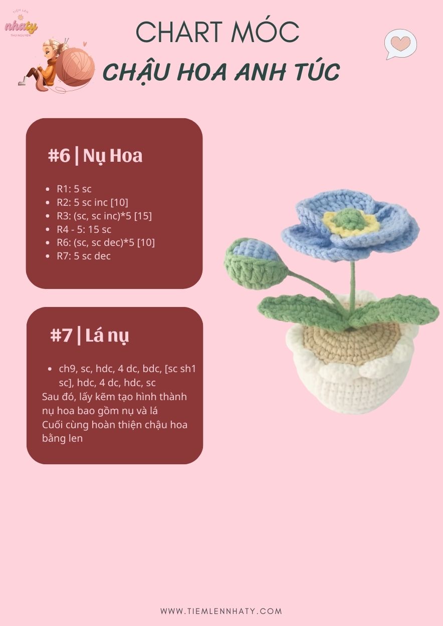 Cách Móc Chậu Hoa Bằng Len Đơn Giản Và Dễ Thương 9 Chart móc chậu hoa len