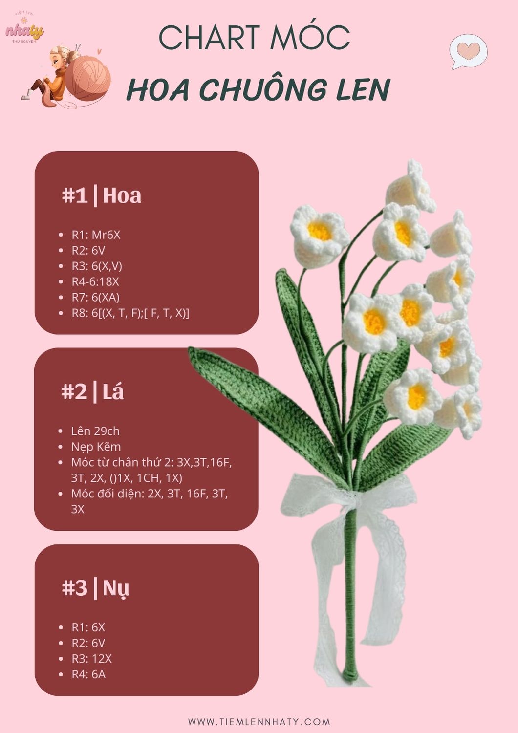 Cách Móc Hoa Chuông Bằng Len Chi Tiết & Xinh Xắn 12 chart moc hoa chuong len
