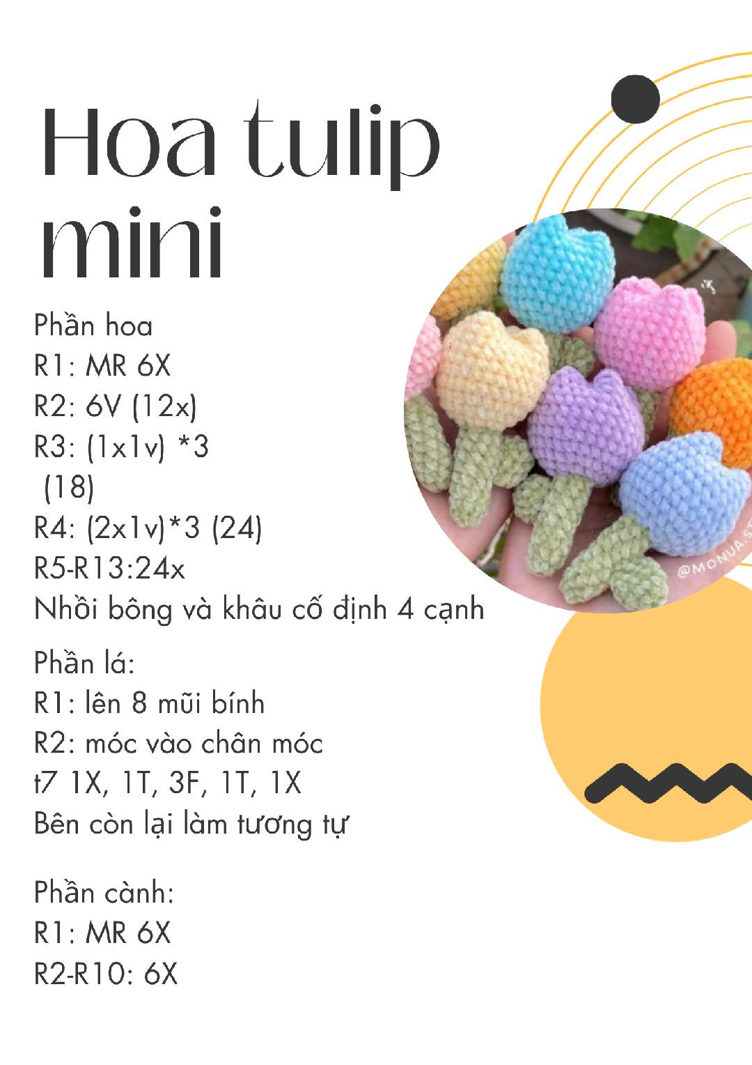 Chart Móc Hoa Tulip Len Xinh Xắn Cho Nàng Yêu Len 3 chart moc hoa tulip