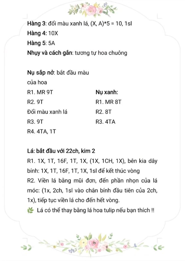 Cách Móc Len Hoa Lưu Ly Trang Trí Xinh Xắn 6 Chart móc len hoa lưu ly len