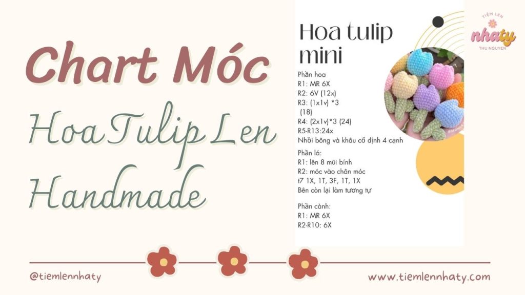 Chart Móc Hoa Tulip Len Xinh Xắn Cho Nàng Yêu Len 26 chart móc hoa tulip
