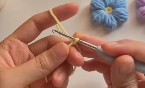 Khám Phá Cách Móc Hoa Len 6 Cánh Đầy Sắc Màu 12 moc phan nhuy hoa 6 canh