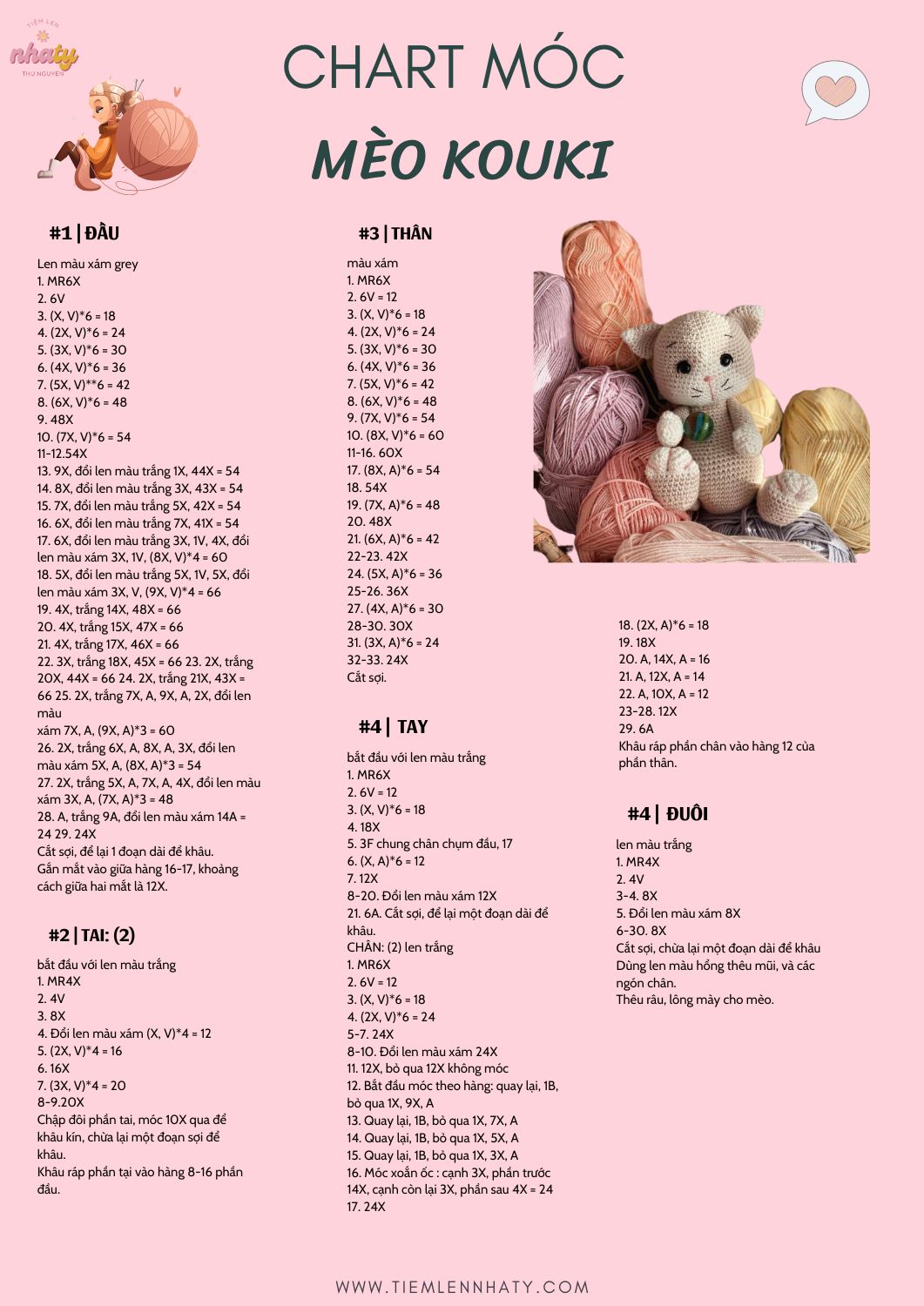 Chart Móc Mèo KOUKI Xám Trắng Đáng Yêu 5 Chart móc mèo KOUKI
