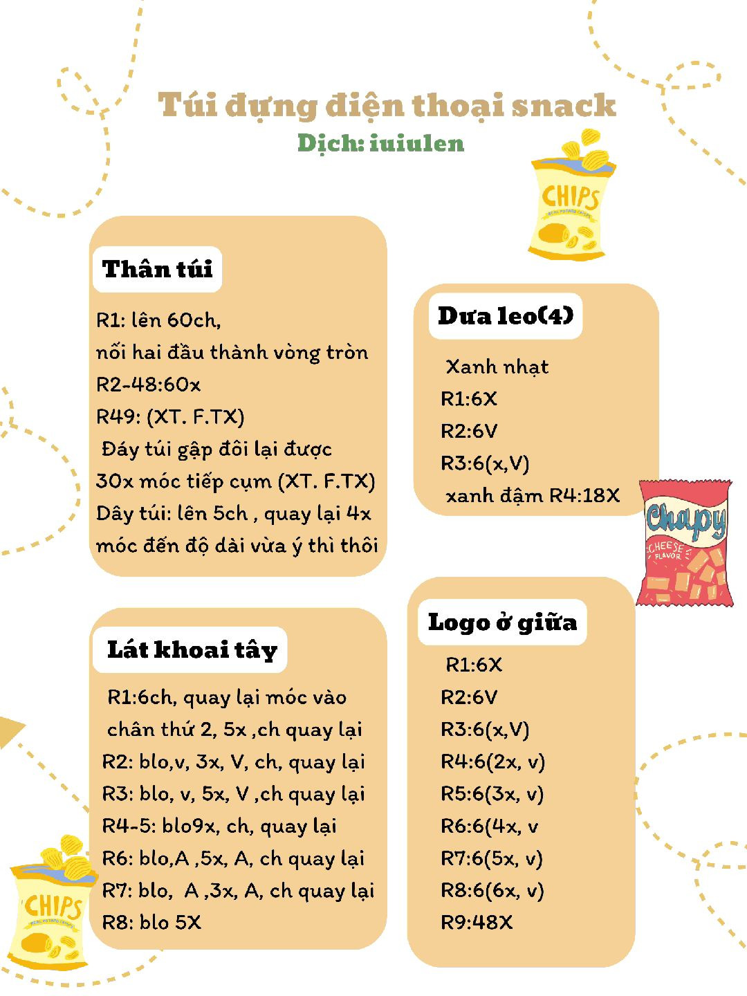 Chart Móc Túi Đựng Điện Thoại Bằng Len Handmade Xinh Xắn 4 chart moc tui dung dien thoai xinh