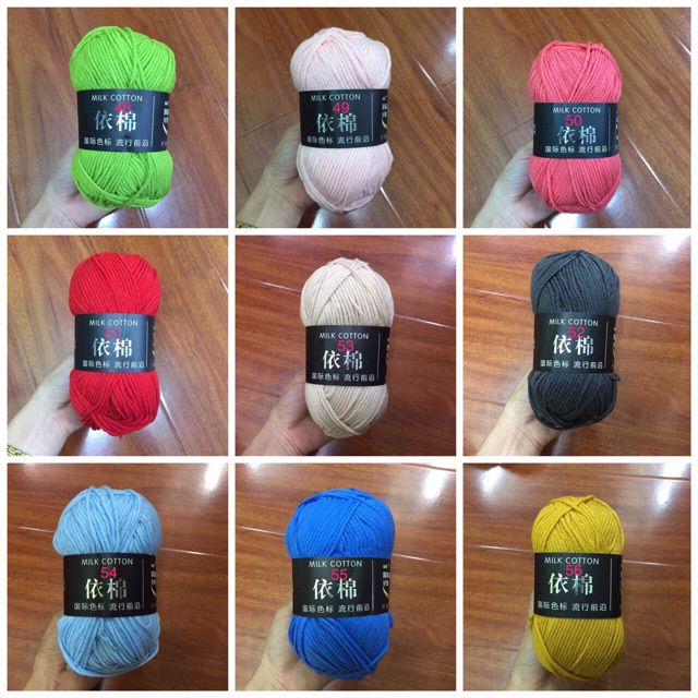 Móc Túi Nên Dùng Len Gì? & Các Loại Len Móc Túi Xách 6 Len Milk Cotton
