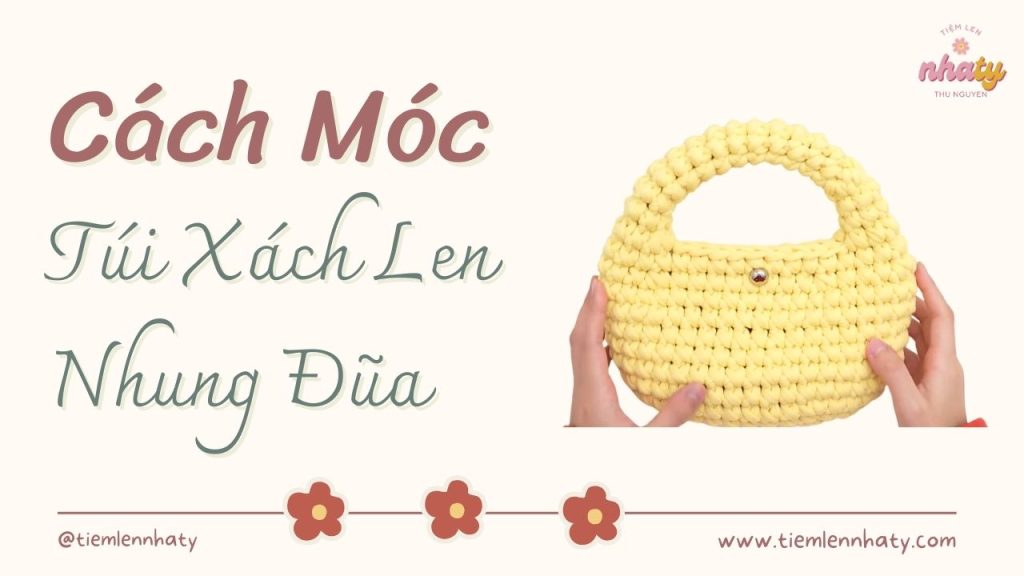 Cách Móc Túi Xách Bằng Len Nhung Đũa Xinh Xắn Cho Bạn Nữ 29 móc túi bằng len nhung đũa