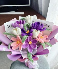 Bó Hoa Tulip Len Handmade Phong Cách & Ý Nghĩa 3 Bó Hoa Tulip Móc Len Phong Cách Ý Nghĩa