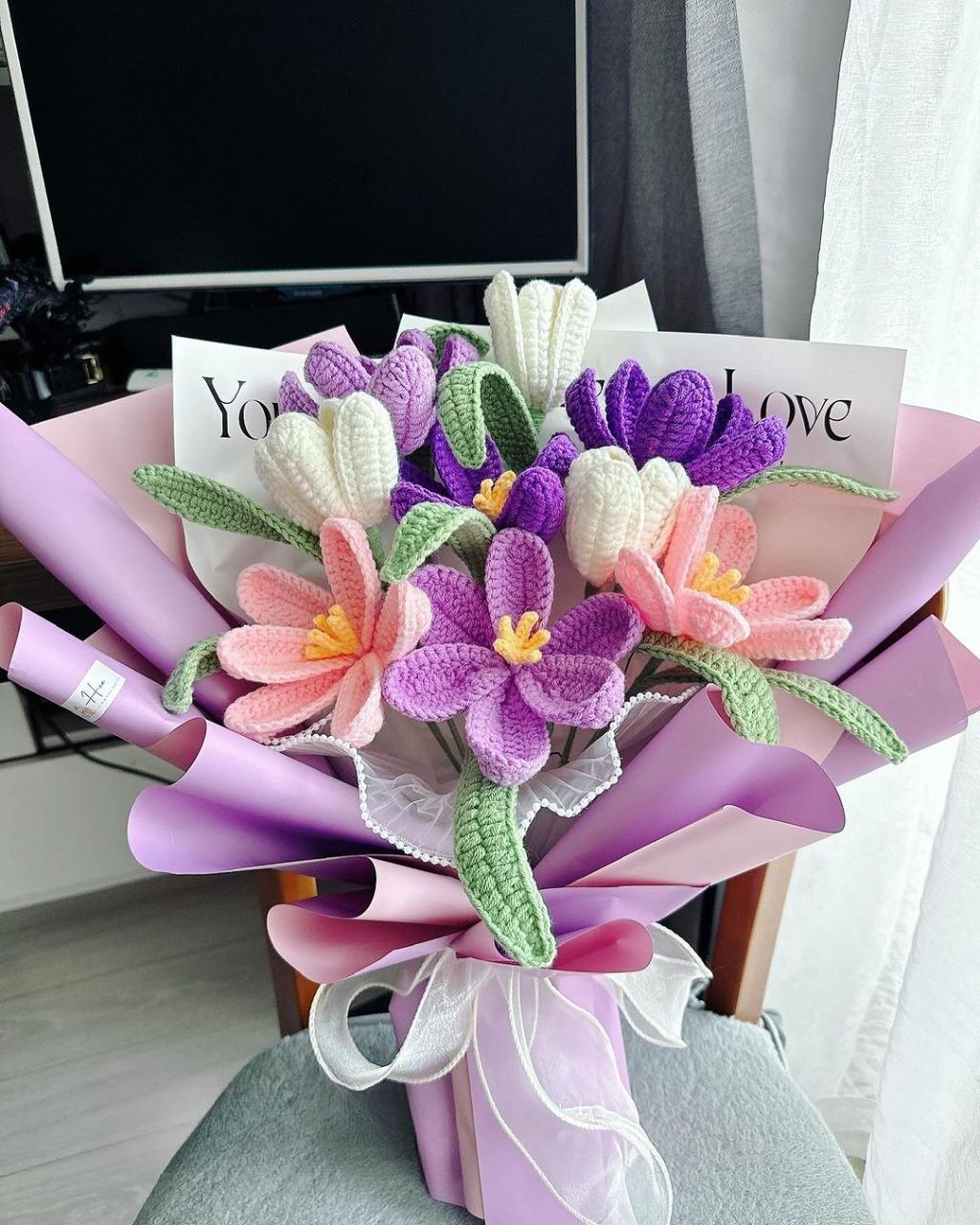 Bó Hoa Tulip Len Phong Cách Bó Hoa Tulip Len Phong Cách